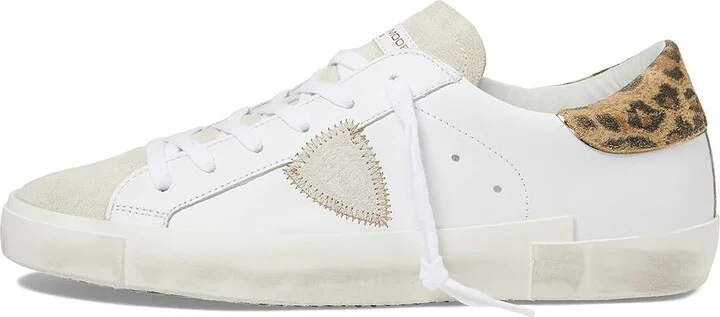 Philippe Model PRSX Low Sneaker Women's Shoes Veau Leo/Blanc Brun : EU 41 (US Women's 10) M, Leather - Image 6