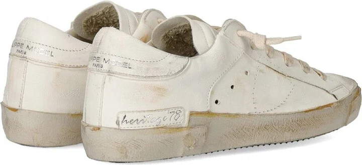 Philippe Model Prsx Low Vintage White Sneaker - Image 4