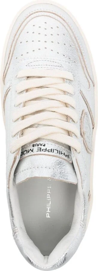 Philippe Model Silver 'Nice' Sneakers In Leather - Image 2