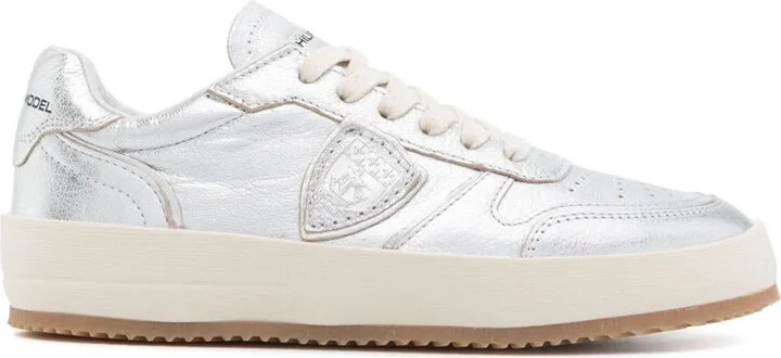Philippe Model Silver 'Nice' Sneakers In Leather