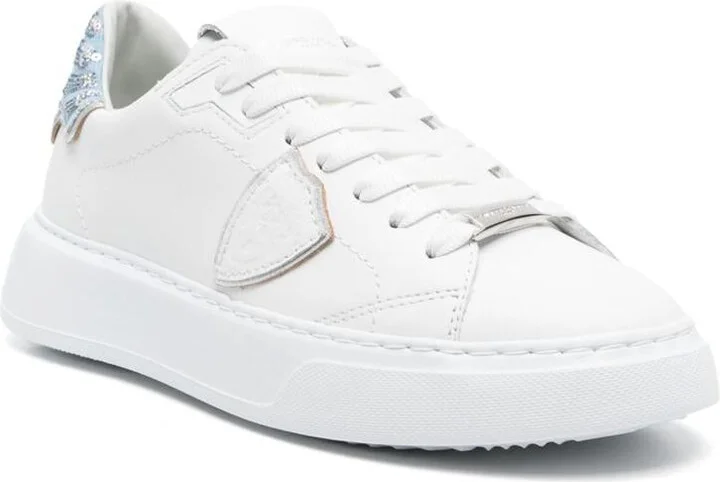 Philippe Model White 'Temple' Sneakers In Leather With Paillettes - Image 2