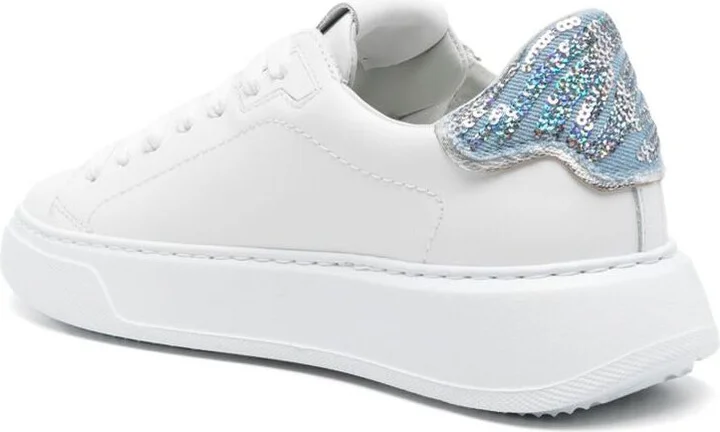 Philippe Model White 'Temple' Sneakers In Leather With Paillettes - Image 3