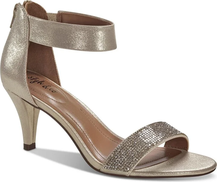 Phillys Womens Padded Insole Embellished Evening Heels