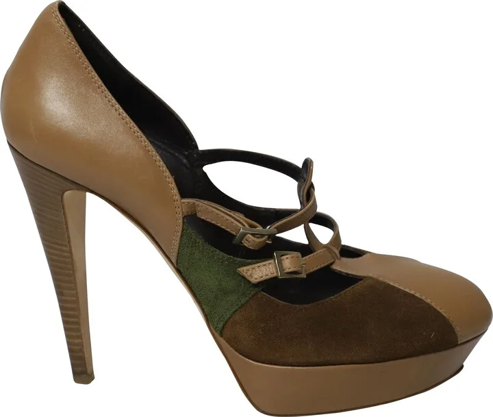 Philosophy Di Alberta Ferretti High Heeled Cage Pumps in Multicolor Leather