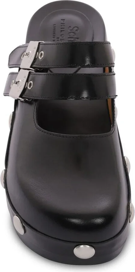 Philosophy Di Lorenzo Serafini Black Leather Mules With Buckles - Image 2