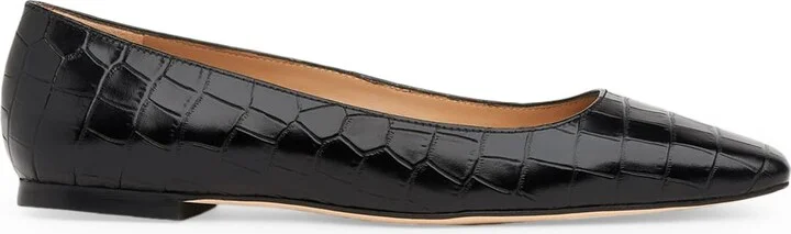 Phyllis Croc Embossed Flat
