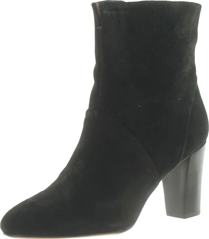 Pia Womens Leather Zipper Ankle Boots