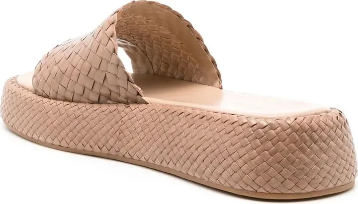 Piaggi woven flatform sliders - Image 3