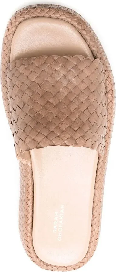 Piaggi woven flatform sliders - Image 4