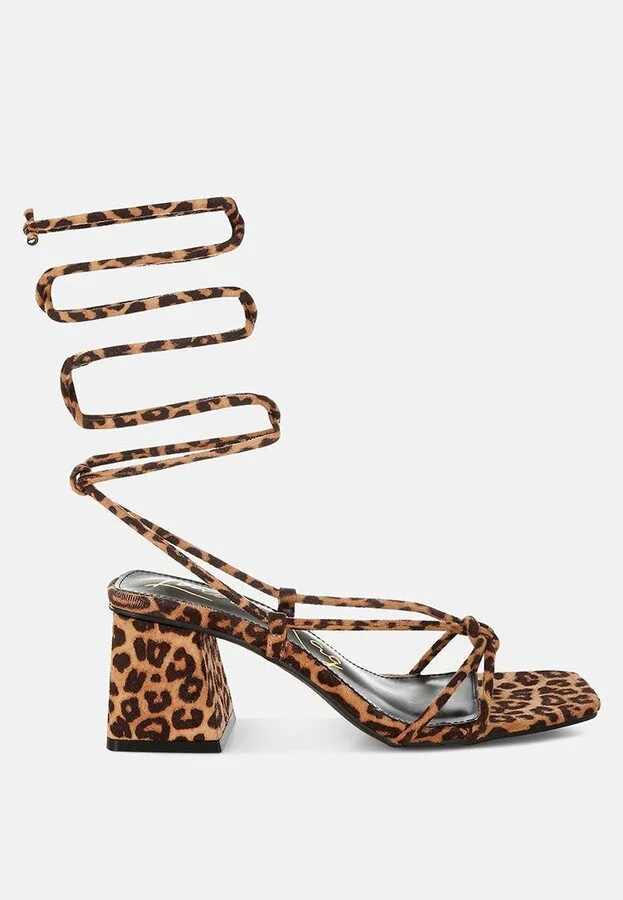 Piani Leopard Print Square Toe Heels - Image 2