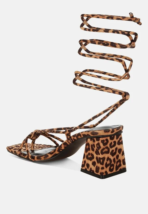 Piani Leopard Print Square Toe Heels - Image 3