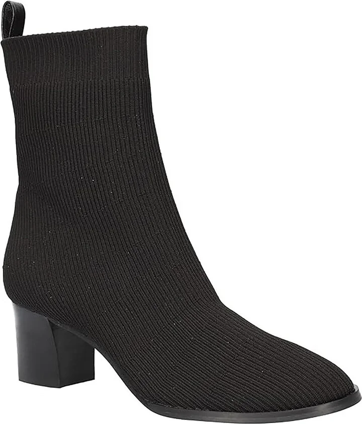 Picarus Womens Leather Trim Knit Ankle Boots