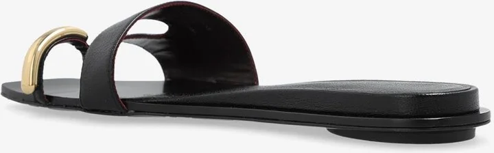 Pierced Flat Sandals in Patent Leather - Image 2