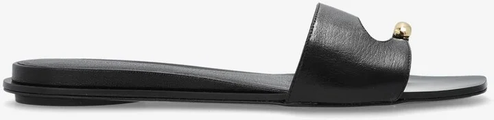 Pierced Flat Sandals in Patent Leather