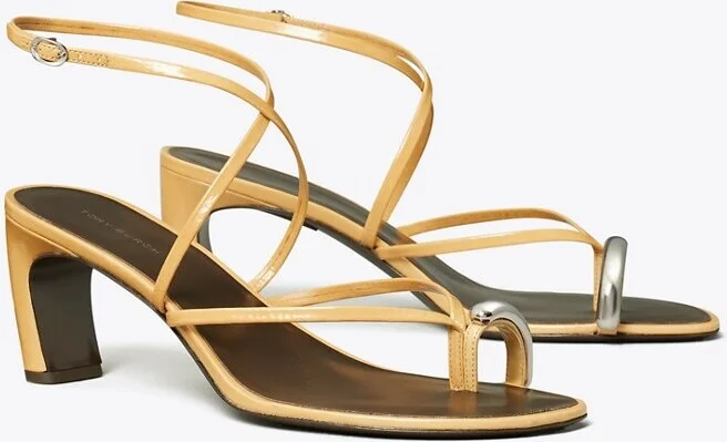 Pierced Multi-Strap Heeled Sandal