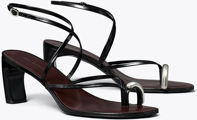 Pierced Multi-Strap Heeled Sandal