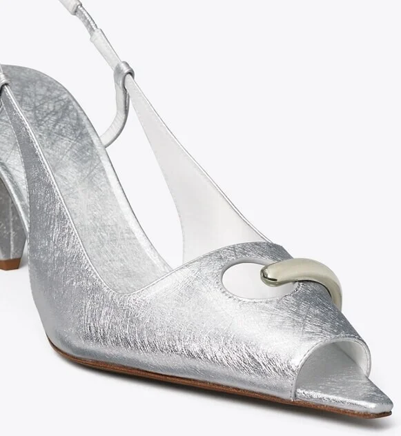 Pierced Peep-Toe Slingback - Image 4