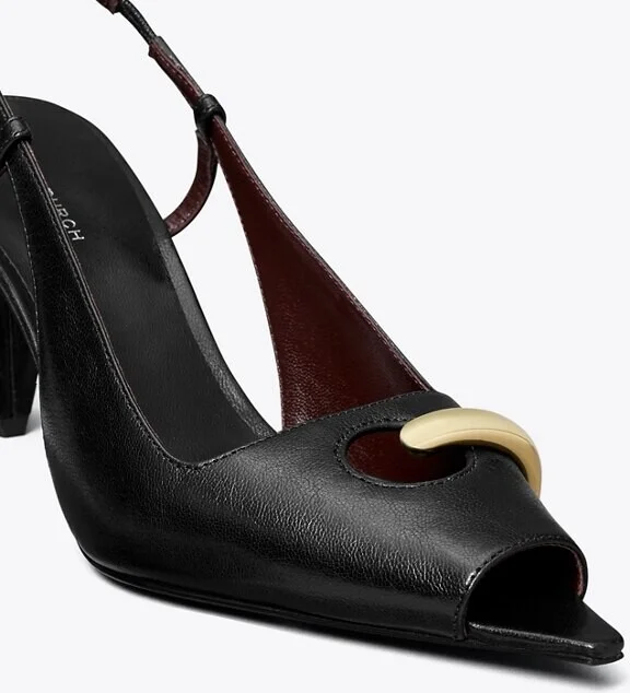 Pierced Peep-Toe Slingback - Image 4