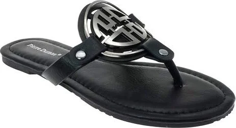 Pierre Dumas Women's Thong Sandals Limit-24 Black 9 M