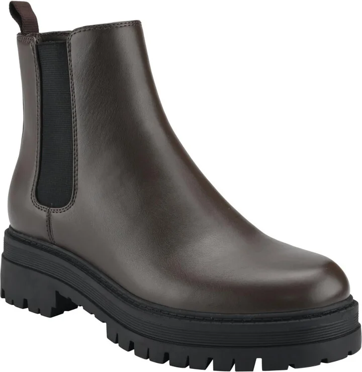 Pietro Womens Faux Leather Slip-On Chelsea Boots