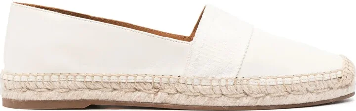 Piia logo-embroidered leather espadrilles