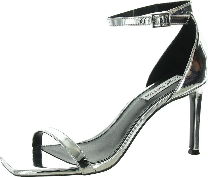 Piked Womens Leather Ankle Strap Heels