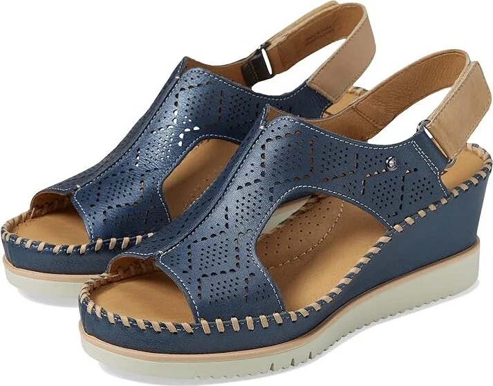PIKOLINOS Aguadulce W3Z-1775CPC1 Women's Sandals Blue : EU 38 (US Women's 7.5-8) B - Medium, Leather/Rubber