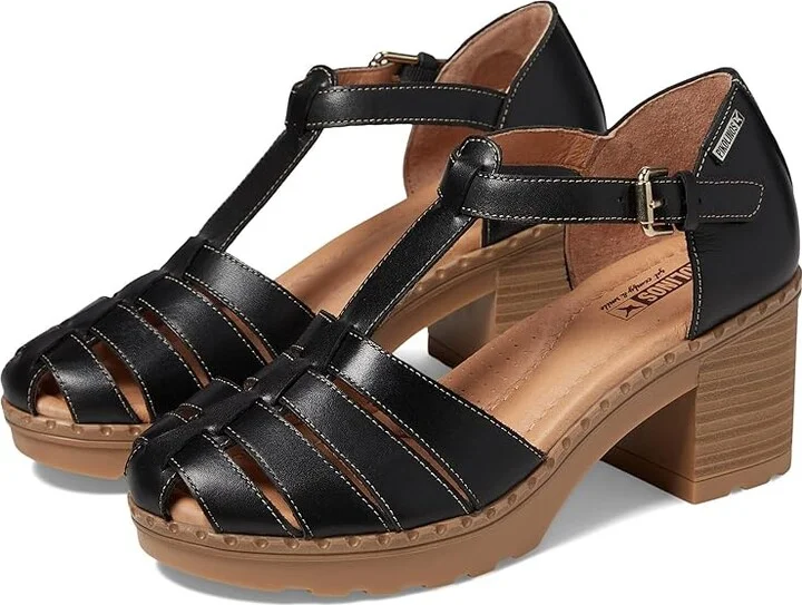 PIKOLINOS Canarias W8W-1873 Women's Sandals Black : EU 41 (US Women's 10.5-11) B - Medium, Leather/Rubber