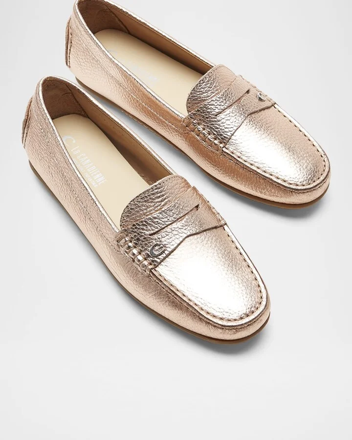 Pilar Metallic Penny Driver Loafers - Image 2