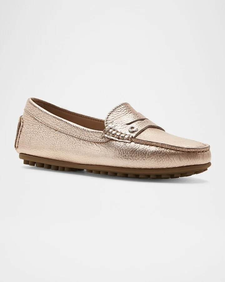 Pilar Metallic Penny Driver Loafers - Image 4
