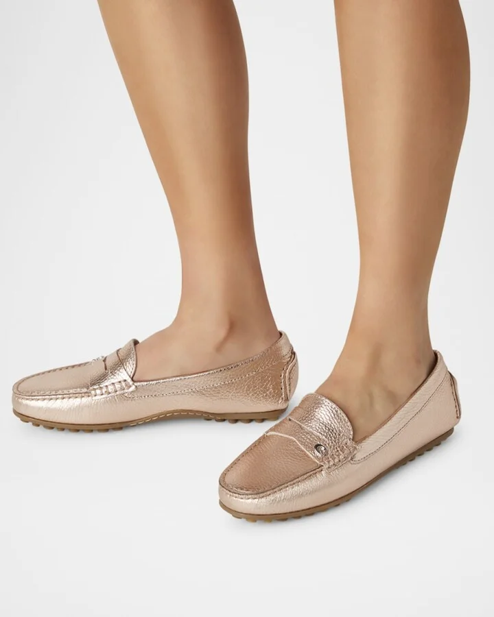 Pilar Metallic Penny Driver Loafers - Image 5