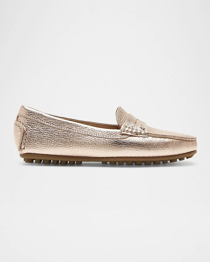 Pilar Metallic Penny Driver Loafers