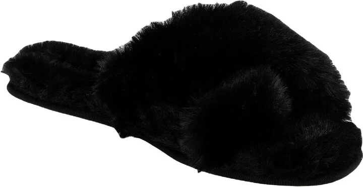 Pillar Womens Faux Fur Slip On Slide Sandals