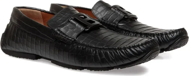 Pilot Driver embossed-leather loafers - Image 2