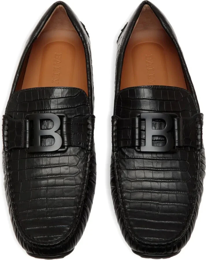 Pilot Driver embossed-leather loafers - Image 3