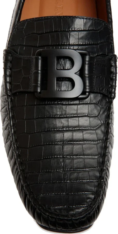 Pilot Driver embossed-leather loafers - Image 4