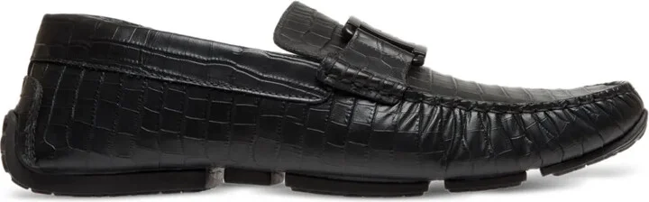 Pilot Driver embossed-leather loafers
