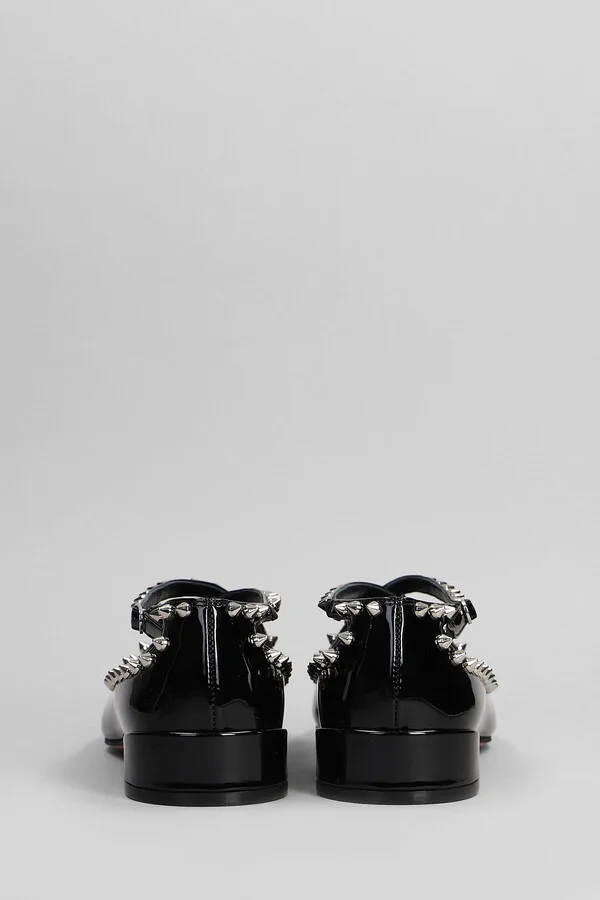 Pilouta Jane Spikes Ballet Flats In Black Patent Leather - Image 4