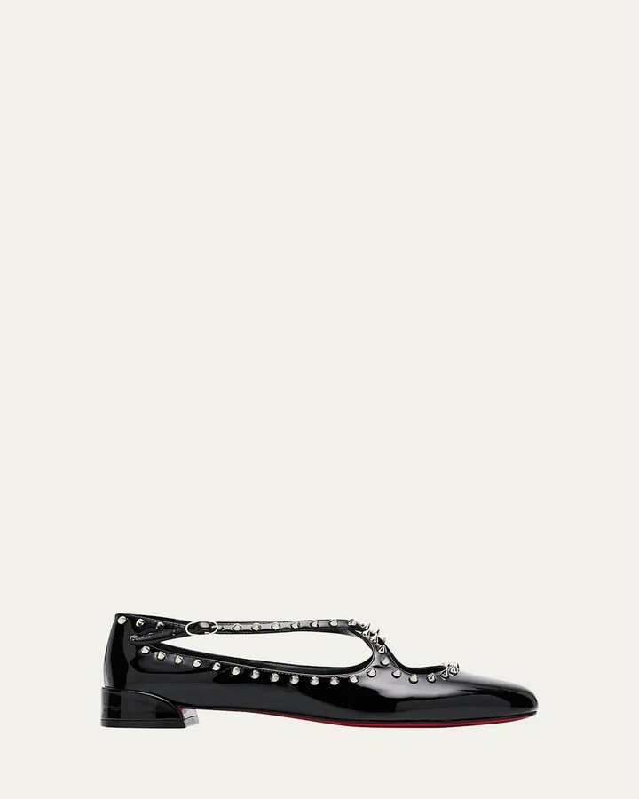Pilouta Spike Patent Red Sole Ballerina Flats