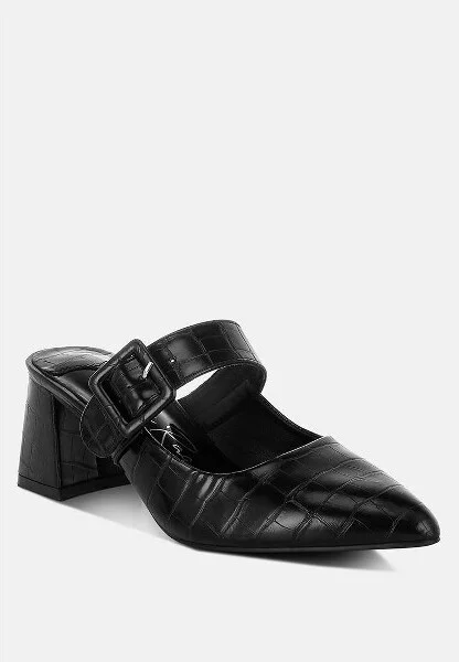 Pinacola Croco Buckle Strap Detail Mules Women - Image 2
