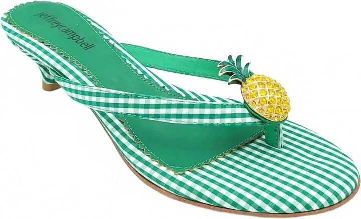 Pinacolada Sandal In Green Gingham