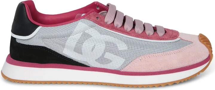 Pink And Grey Lowtop Runner Sneakers