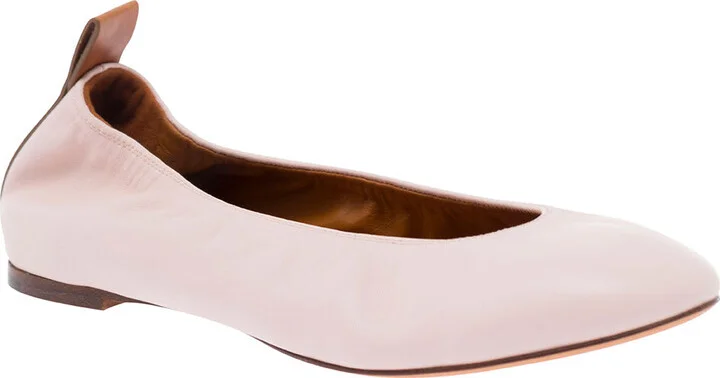Pink Ballet Flats In Leather Woman - Image 2