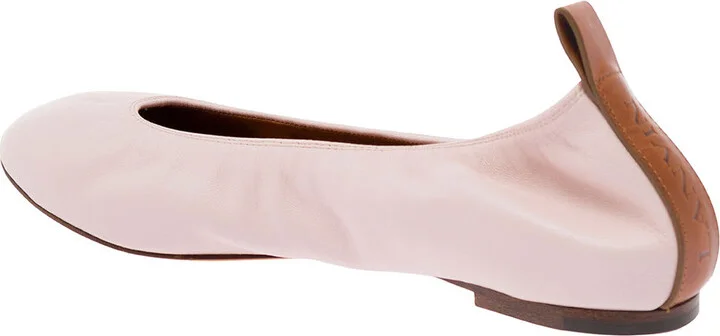 Pink Ballet Flats In Leather Woman - Image 3