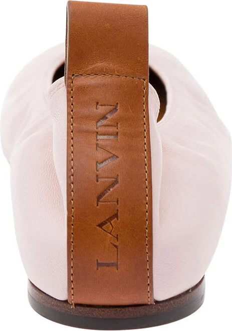 Pink Ballet Flats In Leather Woman - Image 4
