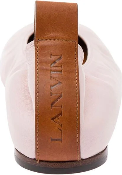 Pink Ballet Flats In Leather Woman - Image 4