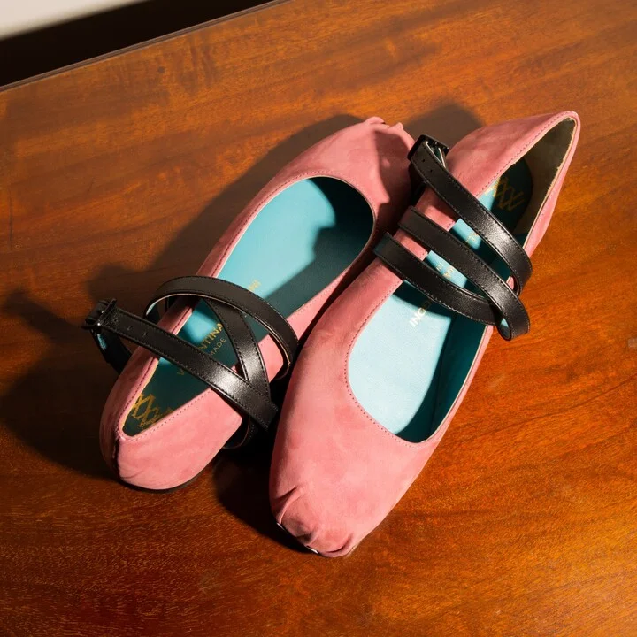 Pink / Black Birba Flat Ankle Cameo Tiff/Black - Image 2