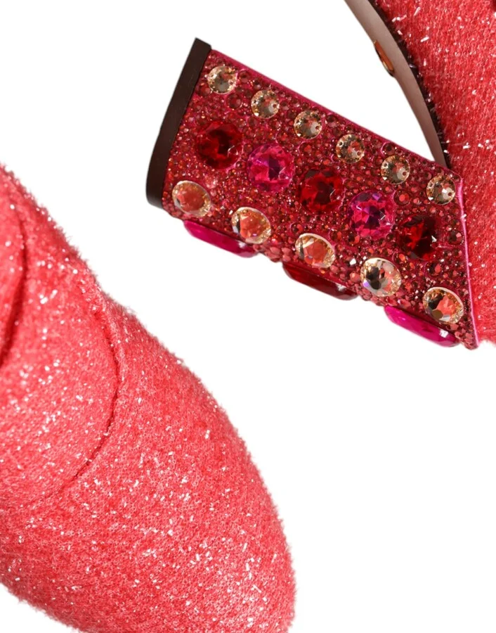 Pink Crystal Lurex Fantasy High Boots Women's Shoes - Image 6
