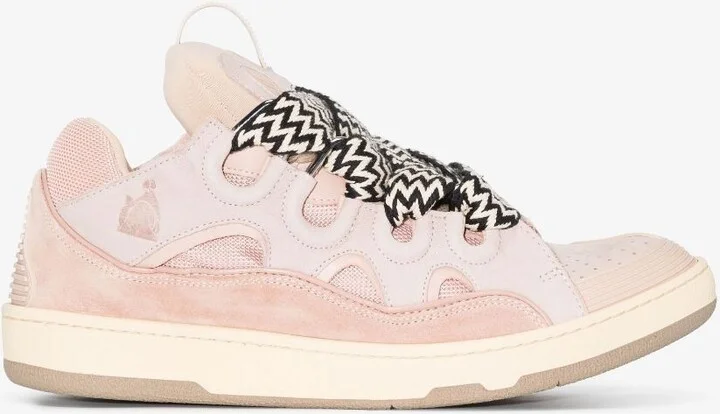 Pink Curb Leather Sneakers