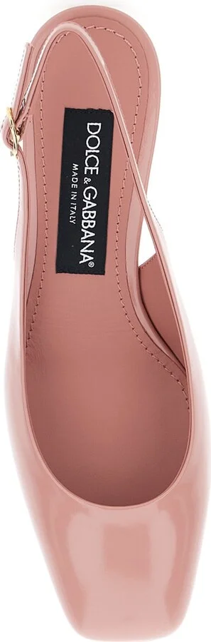 Pink Décolleté With Dg Logo On The Heel In Shiny Leather Woman - Image 4